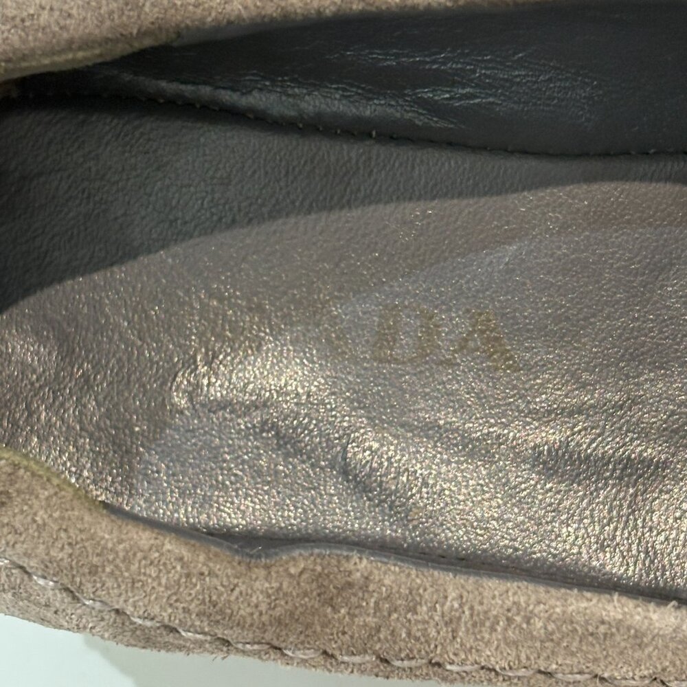 Prada Grey Suede Platform Espadrille Loafers Slip-On Shoes Size 37.5 US 7.5 - Picture 7 of 9